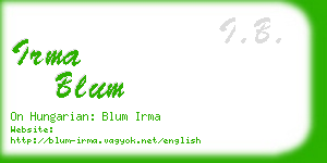 irma blum business card